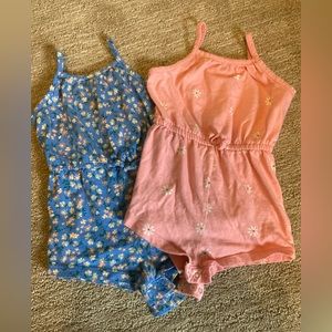 Two 12-18 month old girl rompers from old navy